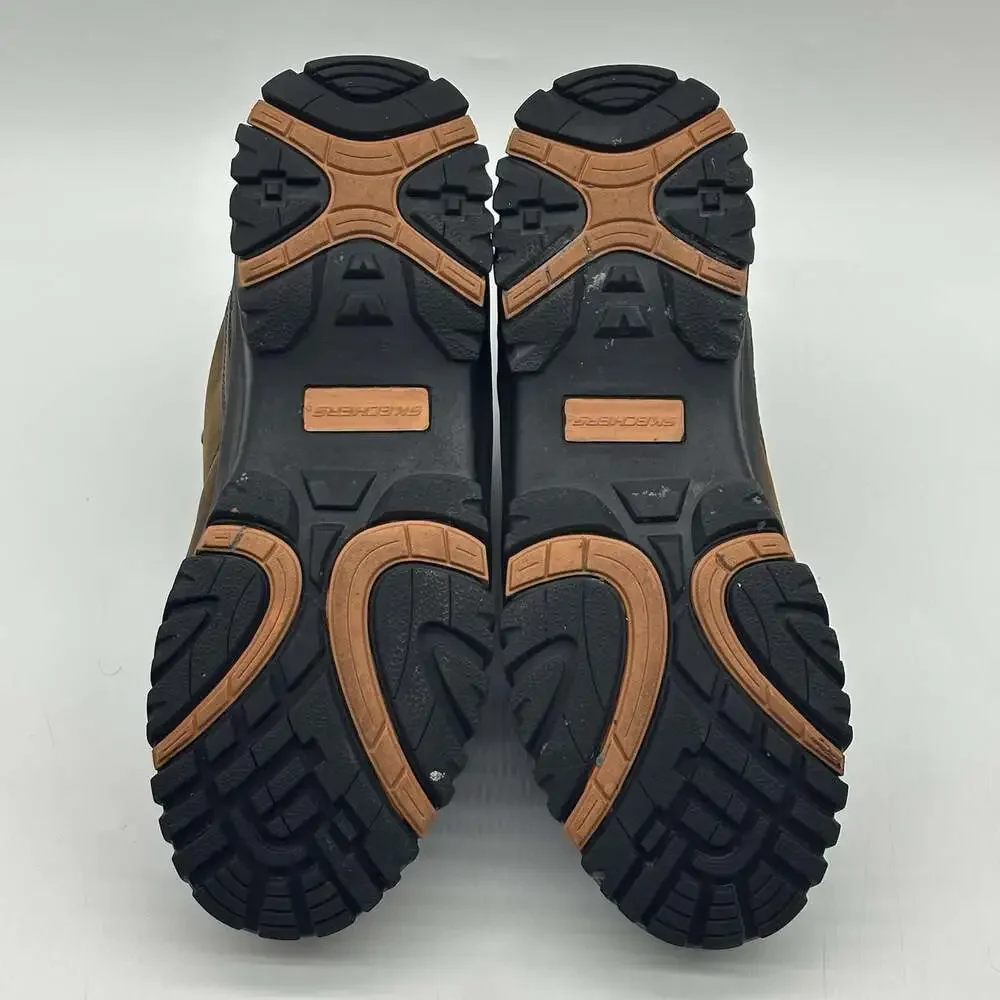 Skechers Traven Crazy Horse Brown Leather Waterproof Hiking Shoes Men's Size 12